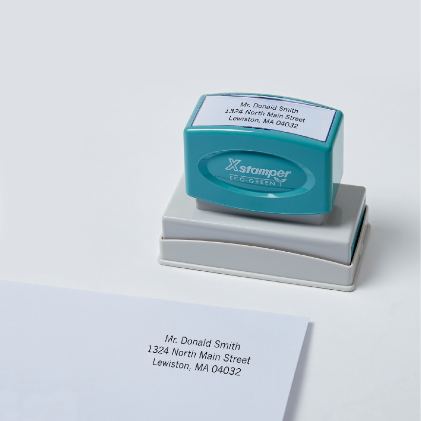  Promot Self Inking Personalized Stamp - Up to 4 Lines of  Personalized Text, Custom Address Stamp, Office Stamps, Customized Stamp,  Custom Stamps Self Inking with Easy to Change Ink Cartridge (