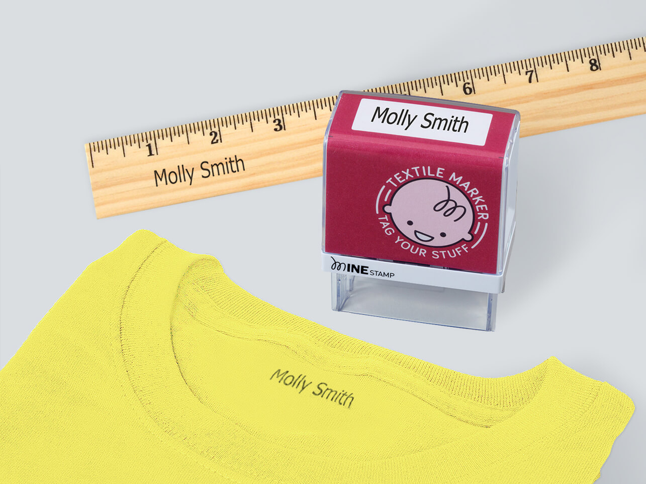 TOP SELLING Custom Clothing Stamp Personalized Fabric Stamp Self Inking Stamp  for Kids Clothing, Camp, School Uniforms 